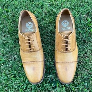 Platini Men’s dress shoes Size 7 Tan color